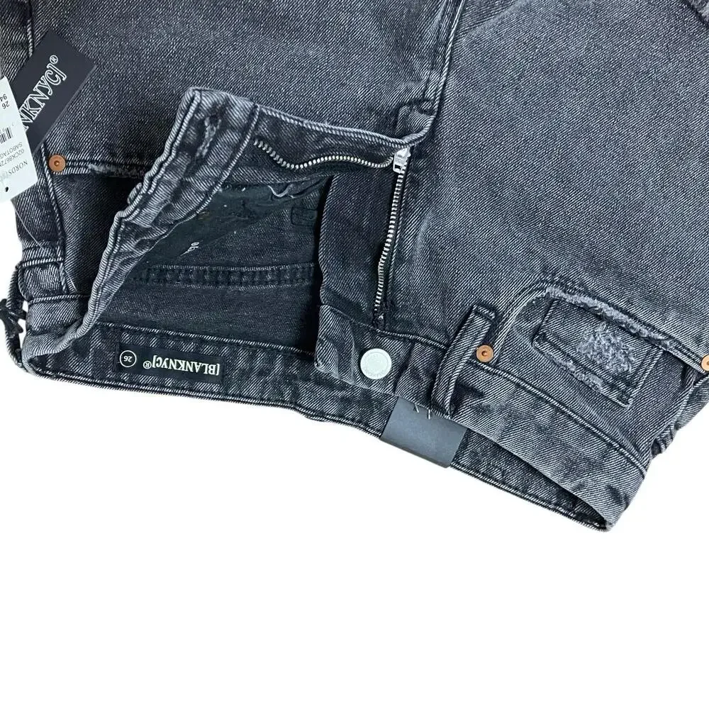 Blank NYC Shorts Womens 26 Black Cutoff Frayed Hem Distressed‎